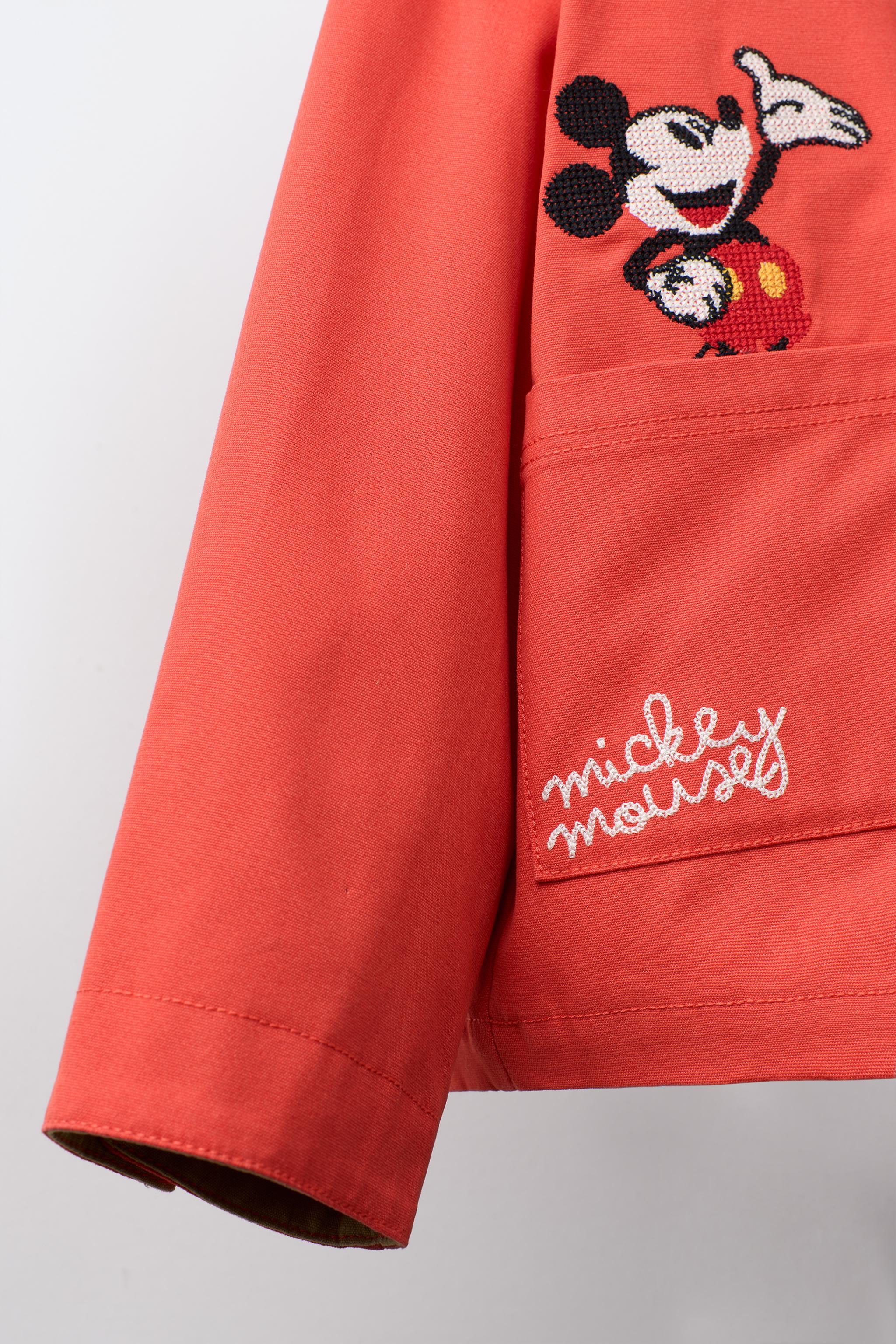 Детские куртки Zara EMBROIDERED MICKEY MOUSE © DISNEY CANVAS JACKET — фото 7