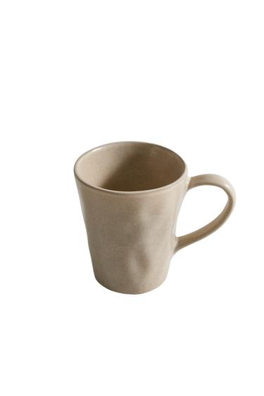 IRREGULAR STONEWARE MUG - Taupe grey by Zara