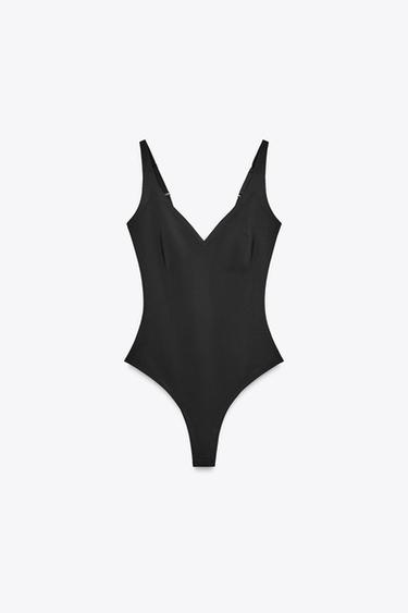 STRAPPY POLYAMIDE BODYSUIT - Black by Zara - Image 4