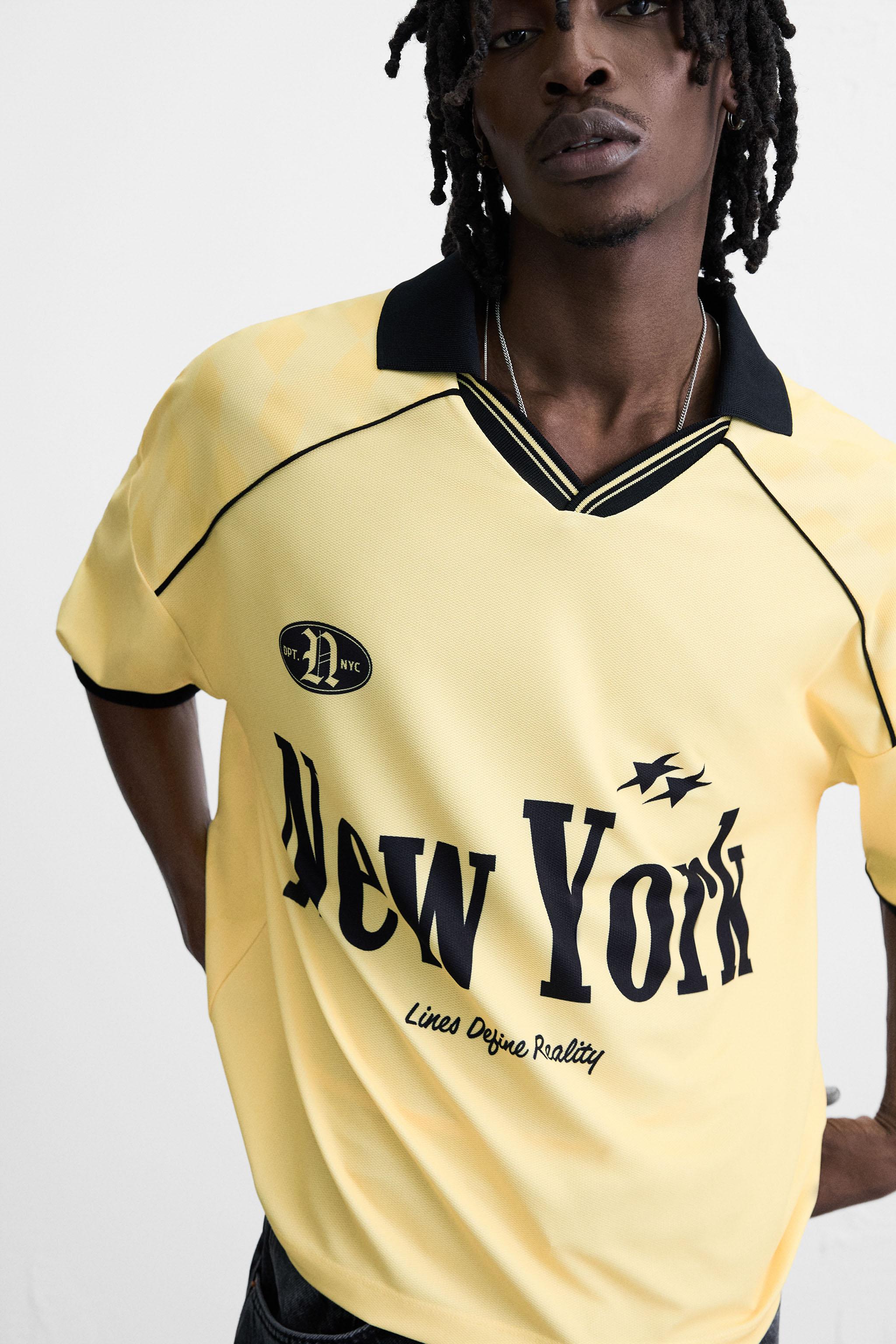 RETRO FOOTBALL PRINT POLO SHIRT - Light yellow | ZARA Canada