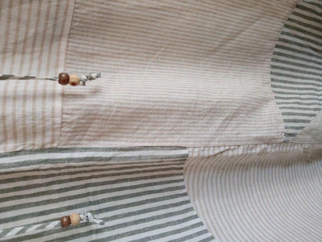 LINEN BLEND PATCHWORK KAFTAN DRESS - Image 4