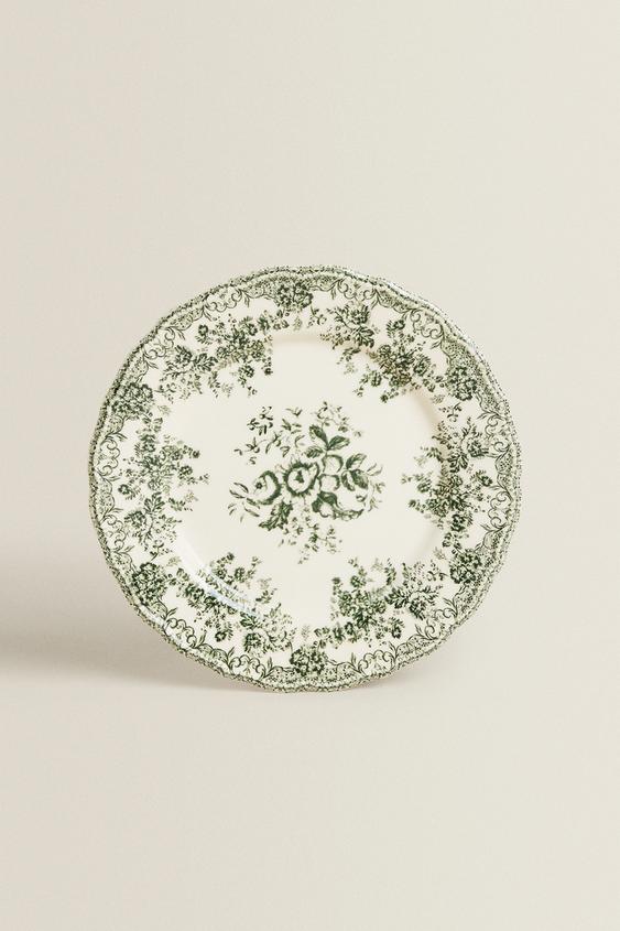 FLORAL EARTHENWARE DINNER PLATE