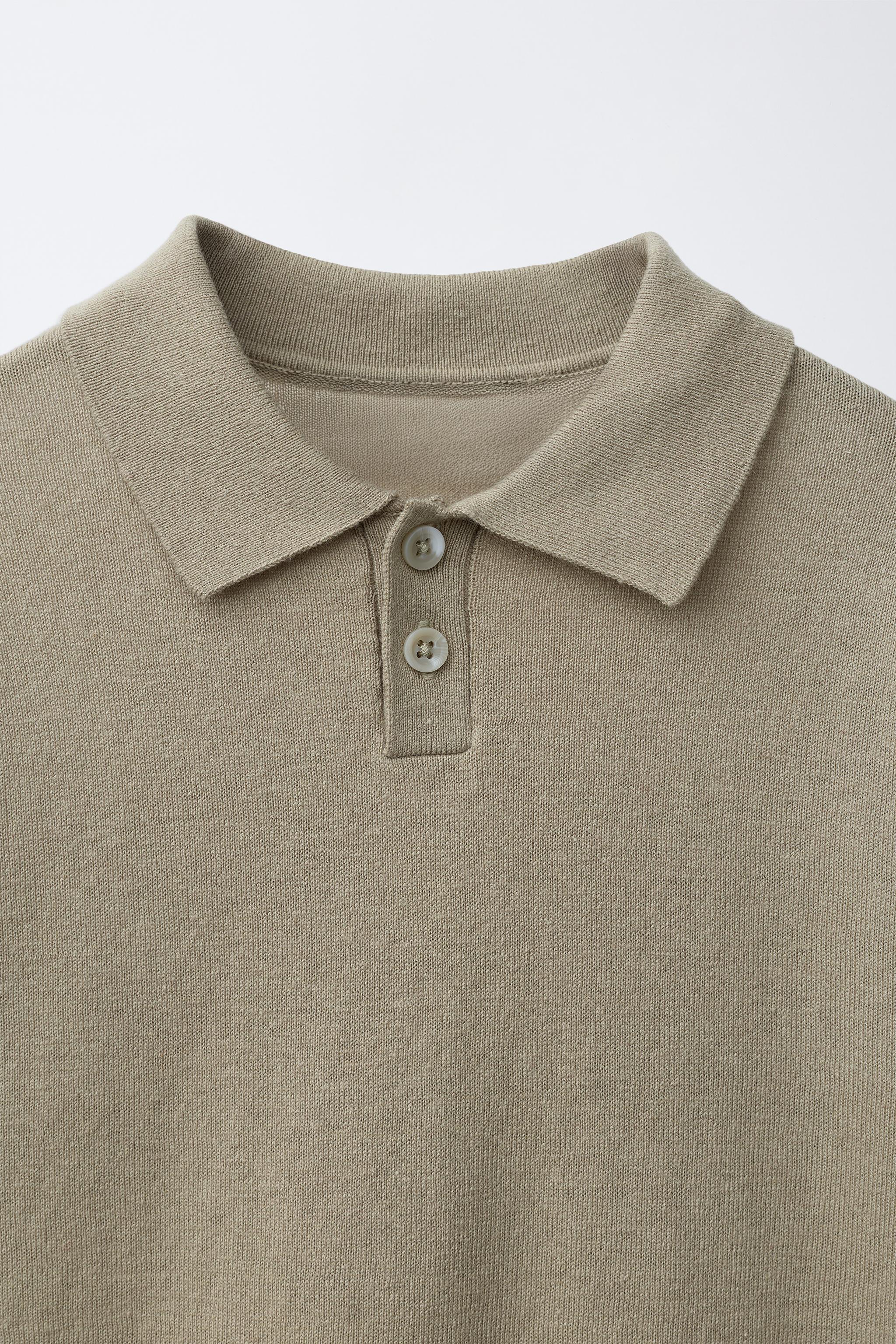 COTTON LINEN BLEND POLO SHIRT