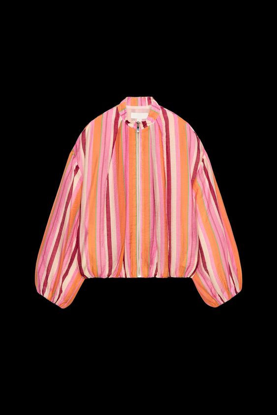 STRIPED BOMBER JACKET - Multicoloured by Zara - Image 0