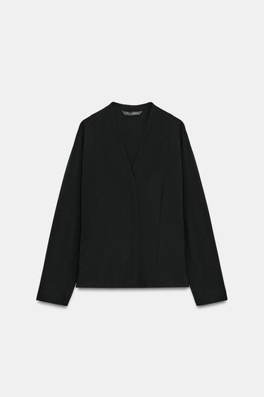 ZW COLLECTION PLAIN SEAM TOP - Black by Zara - Image 0