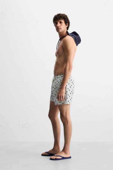 MAILLOT DE BAIN MOYEN À IMPRIMÉ GÉOMÉTRIQUE - Écru de Zara - Image 4