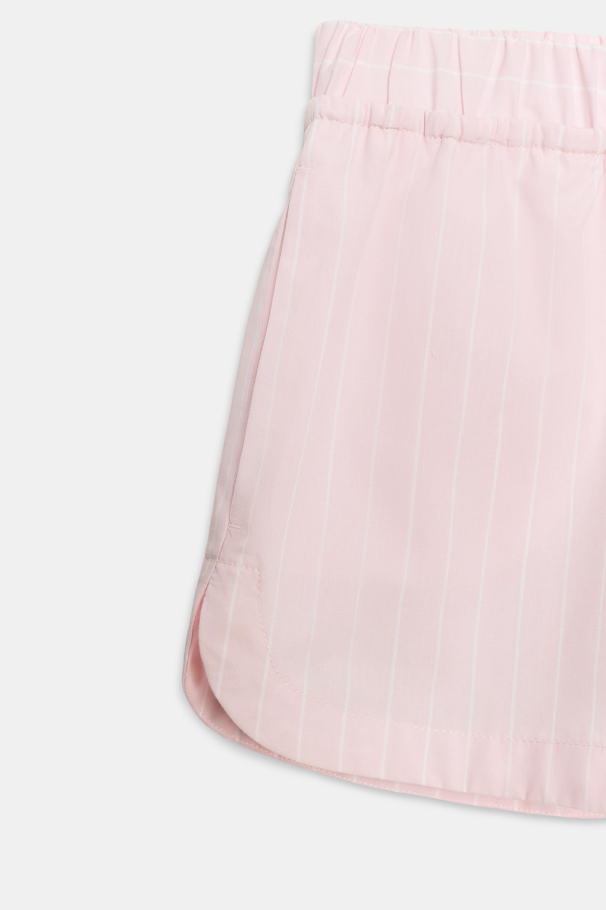 Zara Çizgili Poplin Şort görsel 7