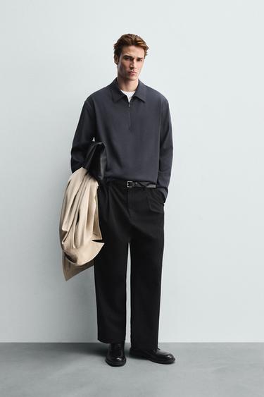 СОРОЧКА-ПОЛО З ВІСКОЗИ - Синьо-сірий Zara - Зображення 0