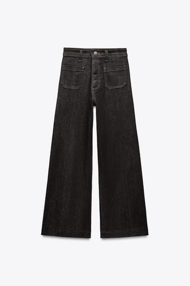 JEANS ZW COLLECTION WIDE LEG TIRO ALTO - Negro de Zara