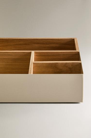 WOOD AND METAL ORGANISER BOX - White by Zara - Image 3