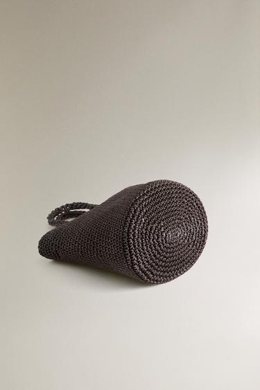 MINI SAC EFFET TRESSÉ - Marron de Zara - Image 3