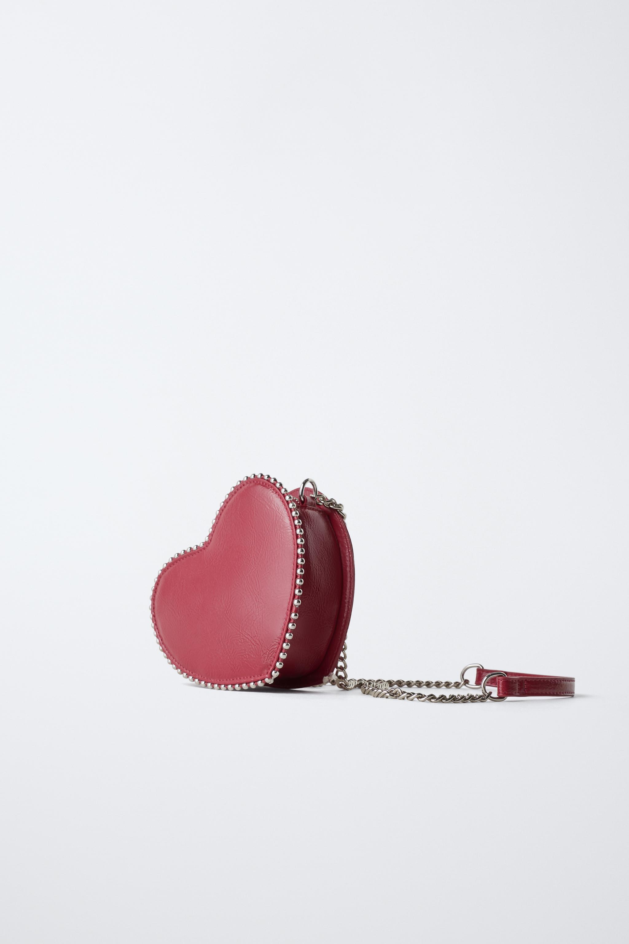 スタッズ付きハートバッグ - レッド | ZARA Japan / 日本
