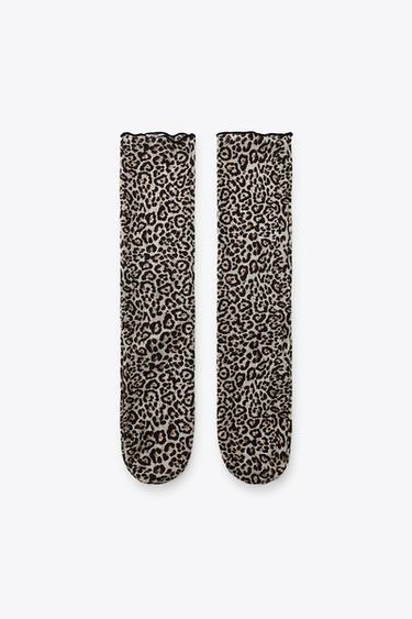 ANIMALIA-ESTANPATUDUN MEDIA-GALTZERDIAK - Lleopard, Zara-rena