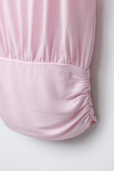 T-SHIRT FLUIDE À CEINTURE - Rose pastel de Zara - Image 3