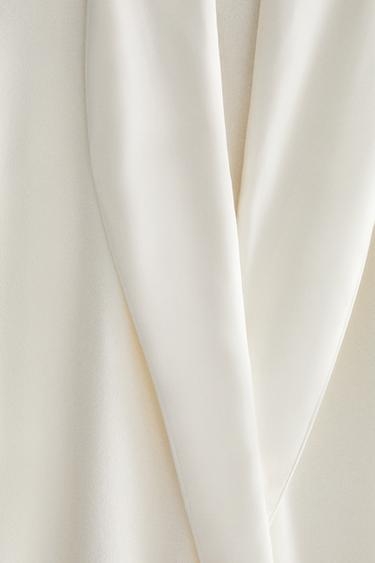 ROBE DE CHAMBRE COURTE EN POLAIRE - Blanc cassé de Zara - Image 3