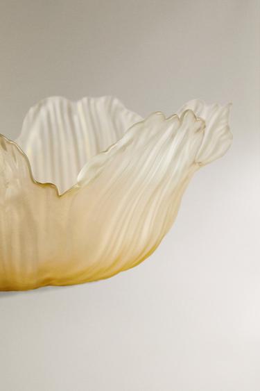 SALADIER EN VERRE FLEUR - Jaune de Zara - Image 3