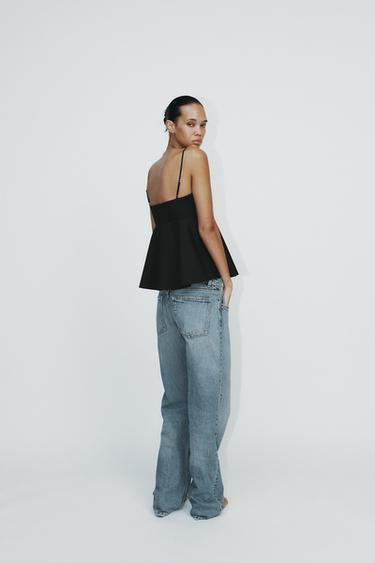 PEPLUM CAMISOLE TOP - Black by Zara - Image 2