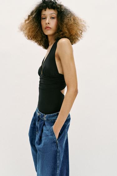 OPEN BACK POLYAMIDE BODYSUIT - Black by Zara - Image 3