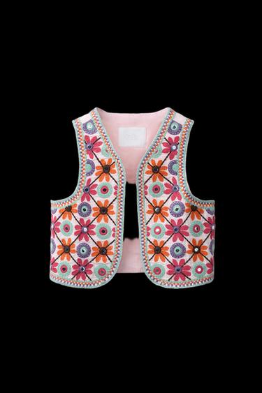 WESTE MIT SPIEGELSTICKEREI - Bunt von Zara