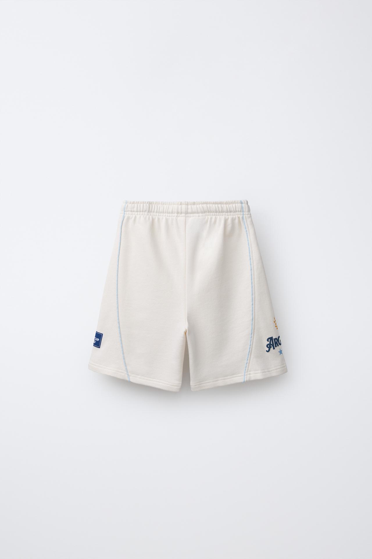 ARGENTINA FIFA WORLD CUP ™ 2026 PRINT SHORTS — Ecru