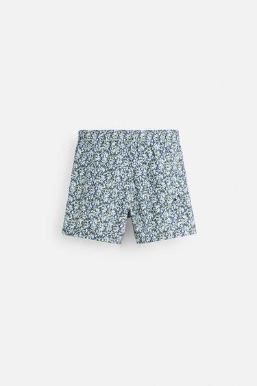 FLORAL PRINTED MID-LENGTH SWIMMING TRUNKS - Sky blue by Zara - Image 7