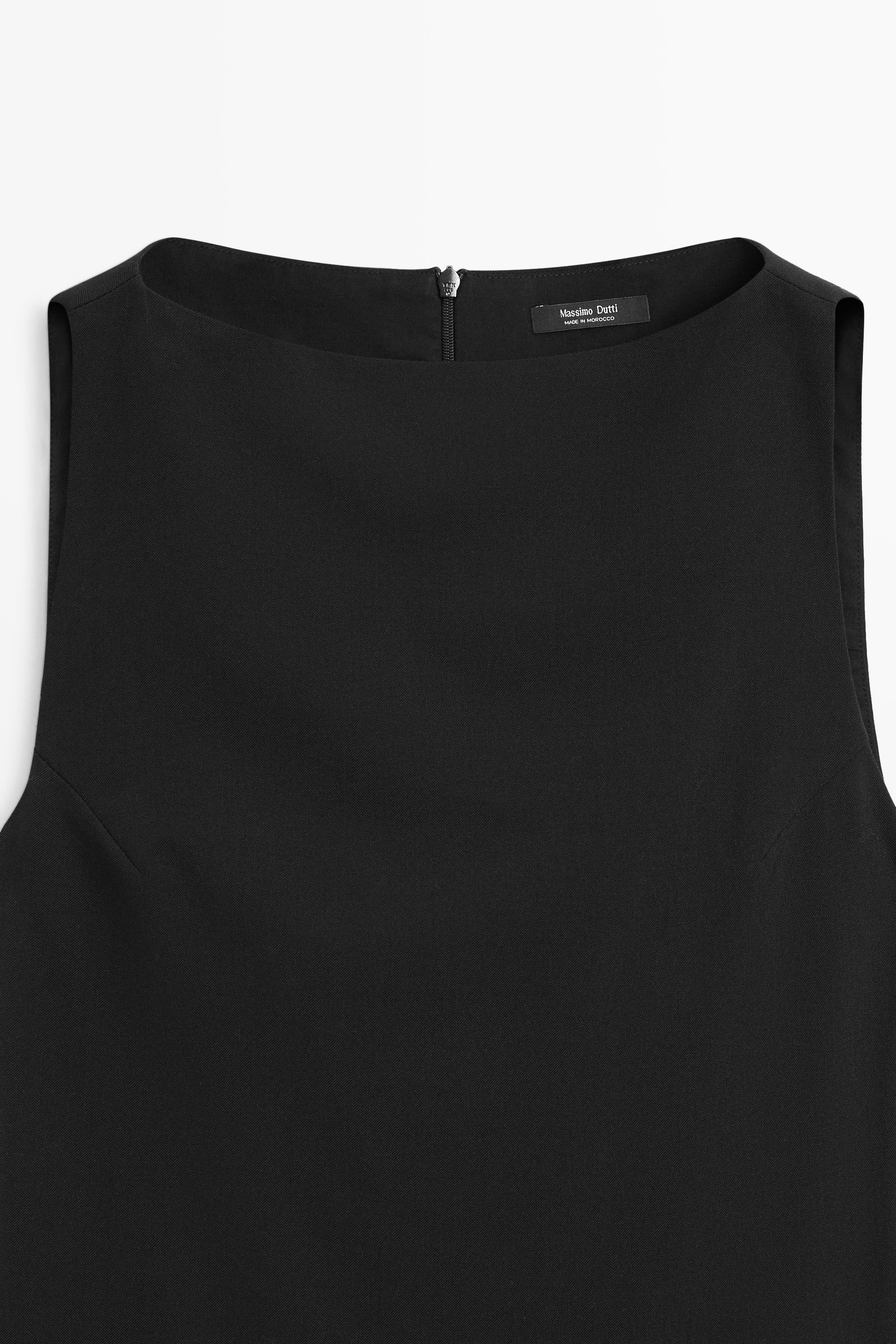 Boat neck mini dress
