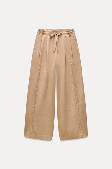 PANTALÓN FELPA LAVADO - Teja de Zara