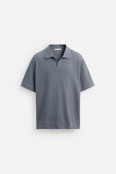POLO STRUCTURE VERTICALE - Bleu délavé de Zara