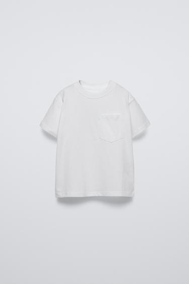 Zara PLAIN POCKET T-SHIRT - White