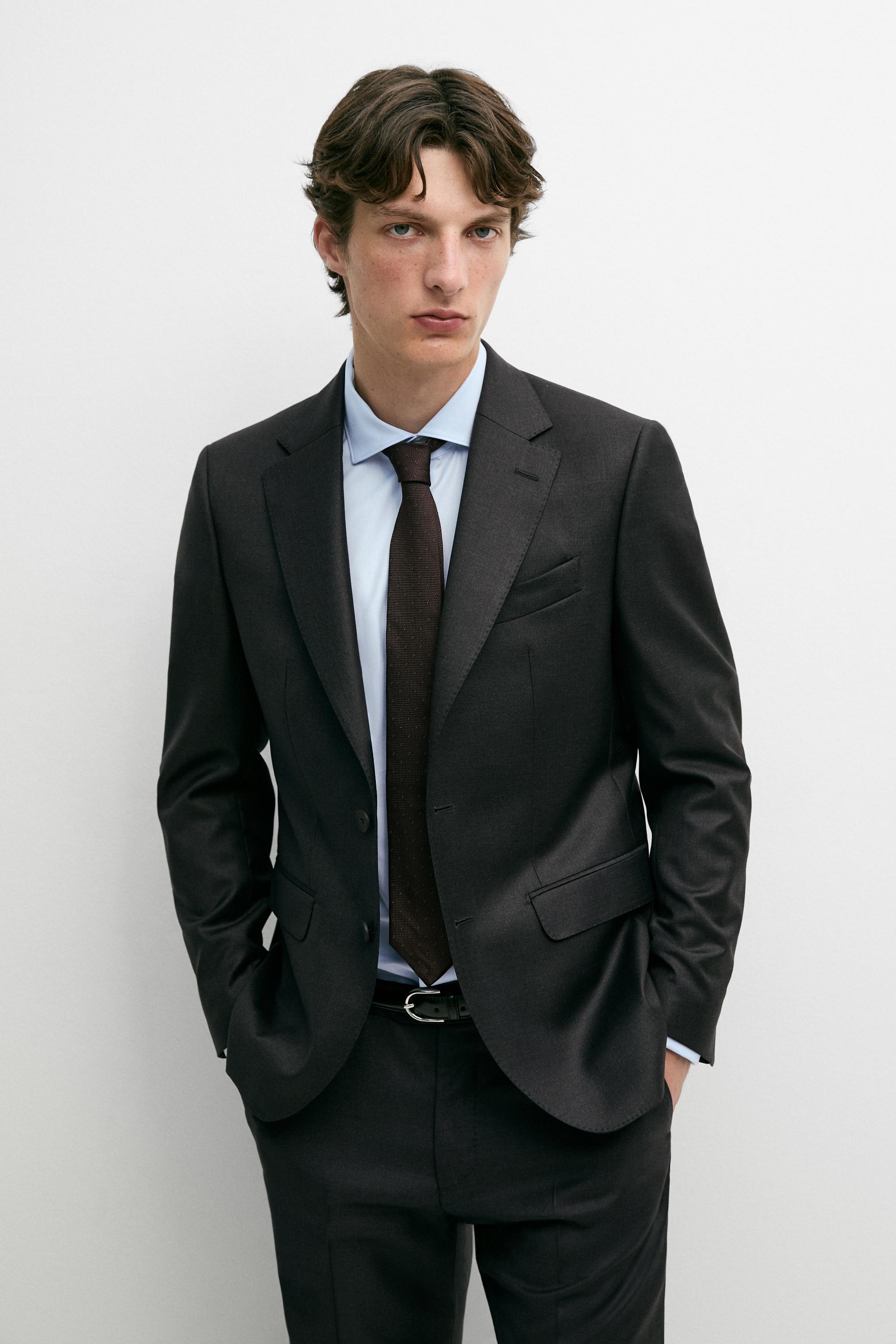 100% cool wool suit blazer — Anthracite Gray