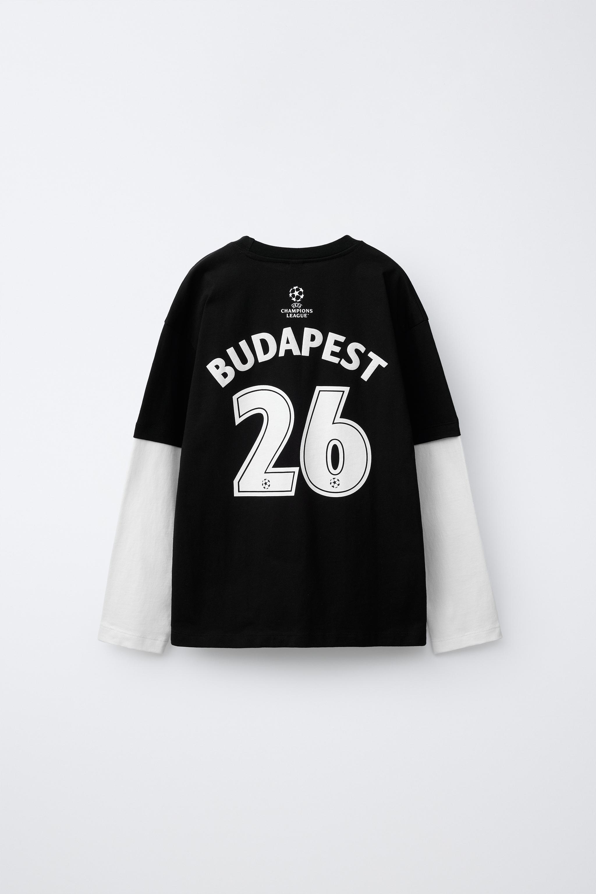 DOUBLE-SLEEVE UEFA CHAMPIONS LEAGUE T-SHIRT - Black | ZARA South