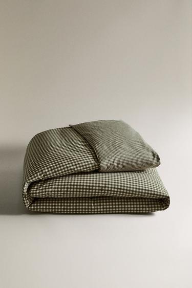HOUSSE DE COUETTE ENFANT EN FLANELLE VICHY - Verdâtre de Zara - Image 4