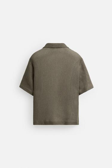 OPEN TEXTURED SHIRT - Mink by Zara - Image 6