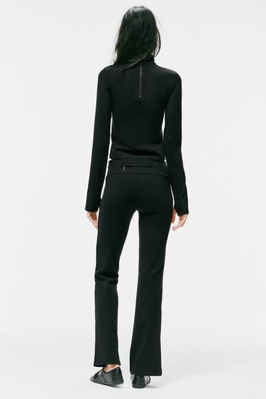 STRETCH FLARE PANTS — Black 1