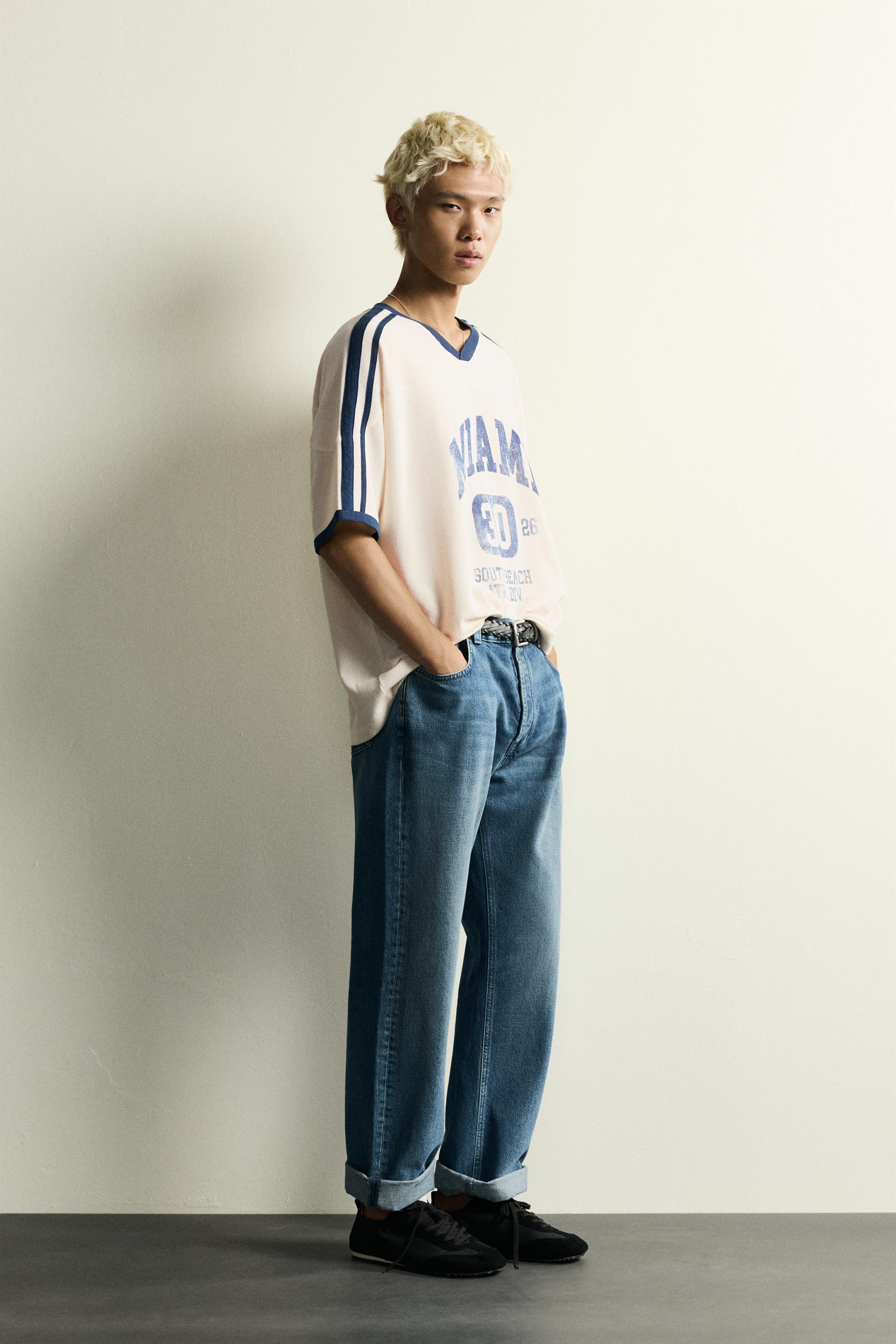 RELAXED FIT RETRO SOCCER PRINT T-SHIRT