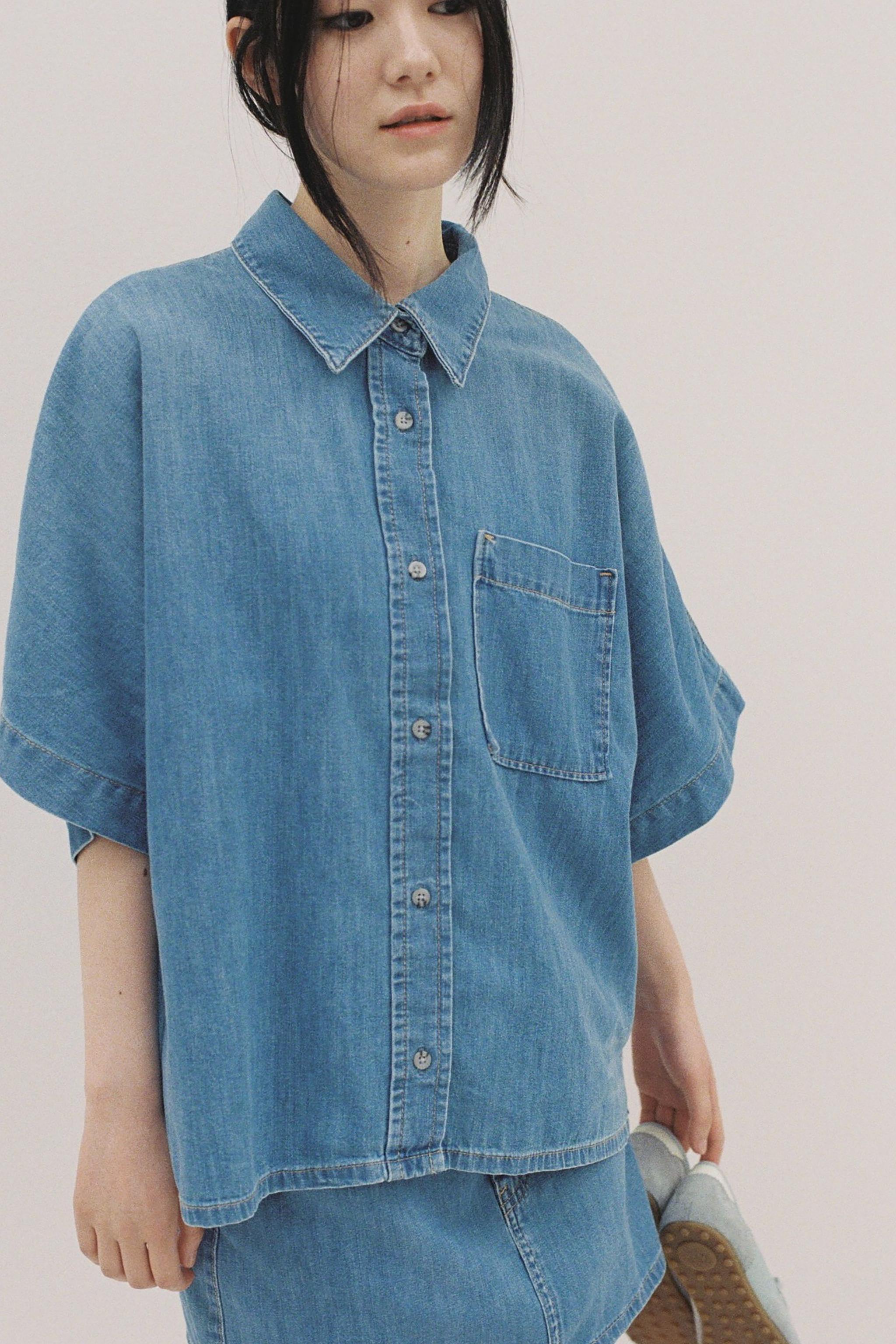 TRFデニムシャツ - ブルー | ZARA Japan / 日本