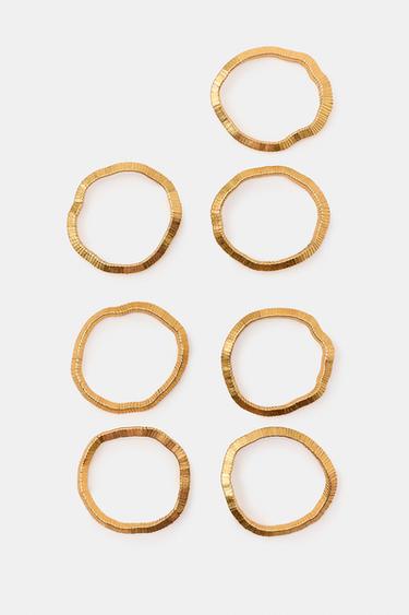 LOT DE BRACELETS ÉLASTIQUES - Doré de Zara - Image 4