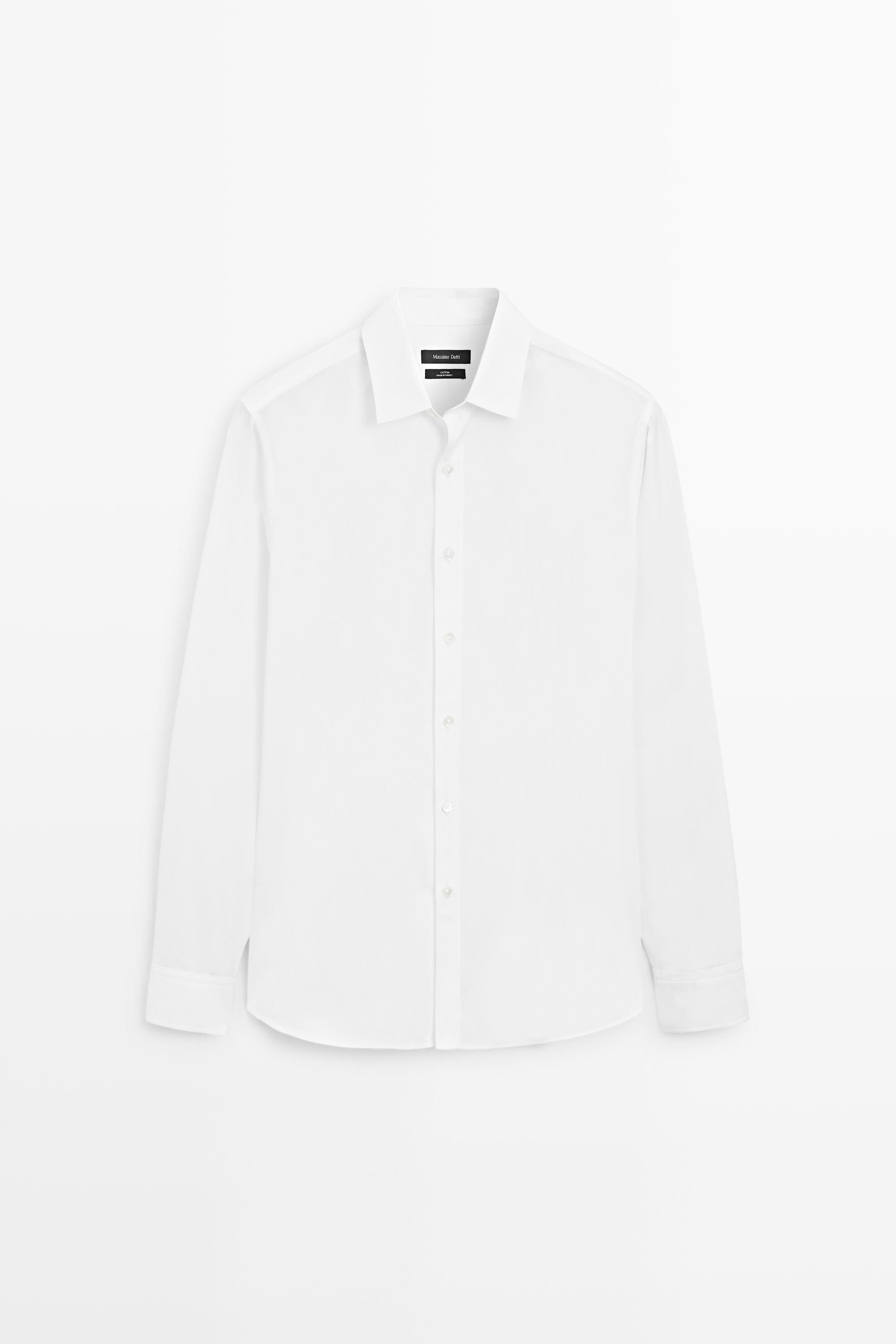 100% cotton regular fit poplin shirt