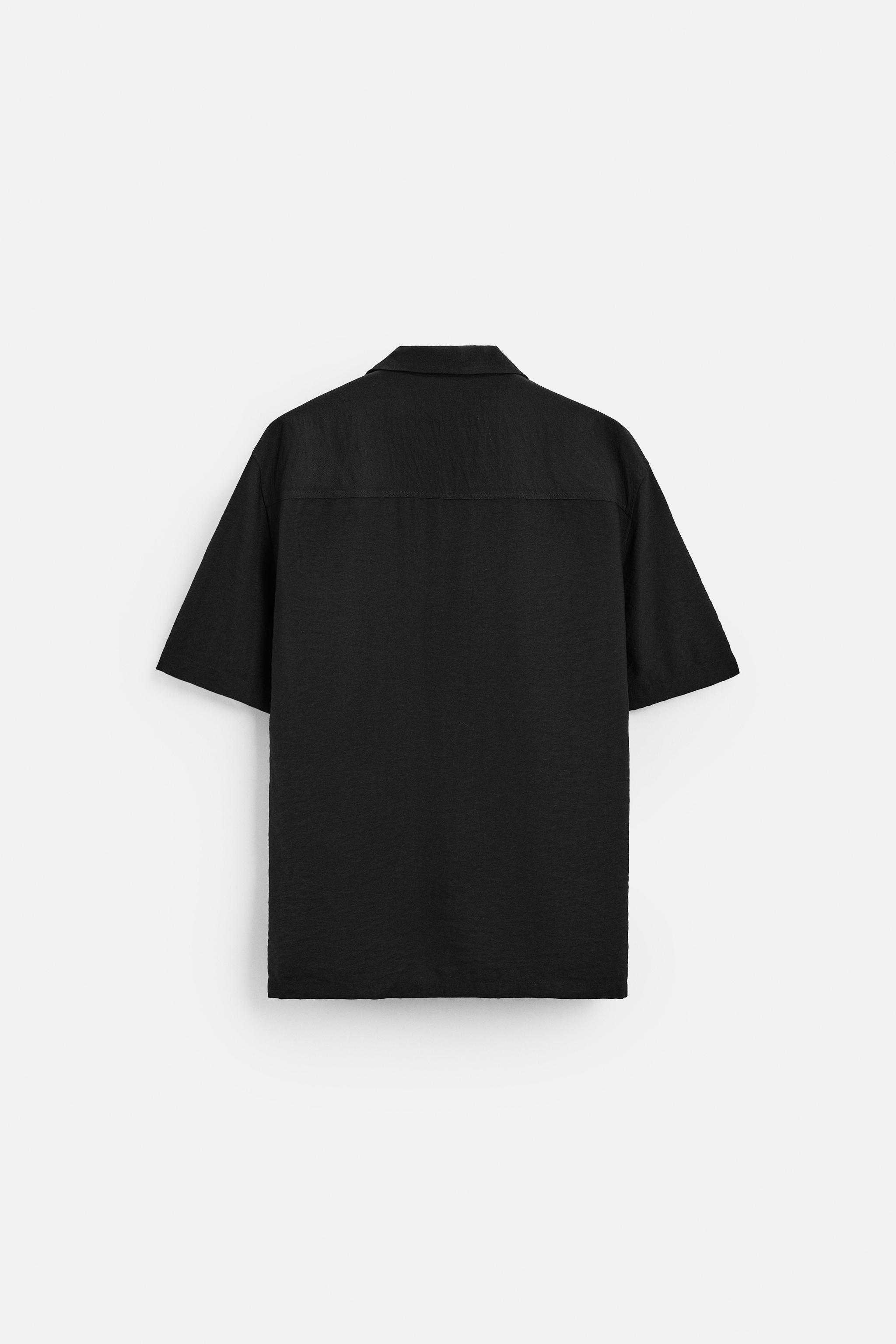 【ZARA】RELAXED FIT ジャカードシャツ ブラック | 3772/292/800 07545400800-e2.jpg?ts=