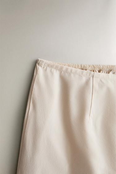 PANTALON COTON VOLUME - Écru de Zara - Image 1