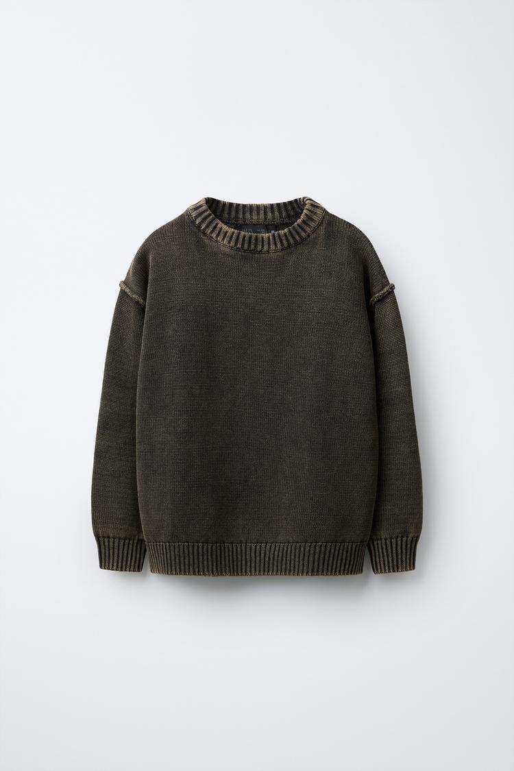 Ash Washed Round Neck Pullover