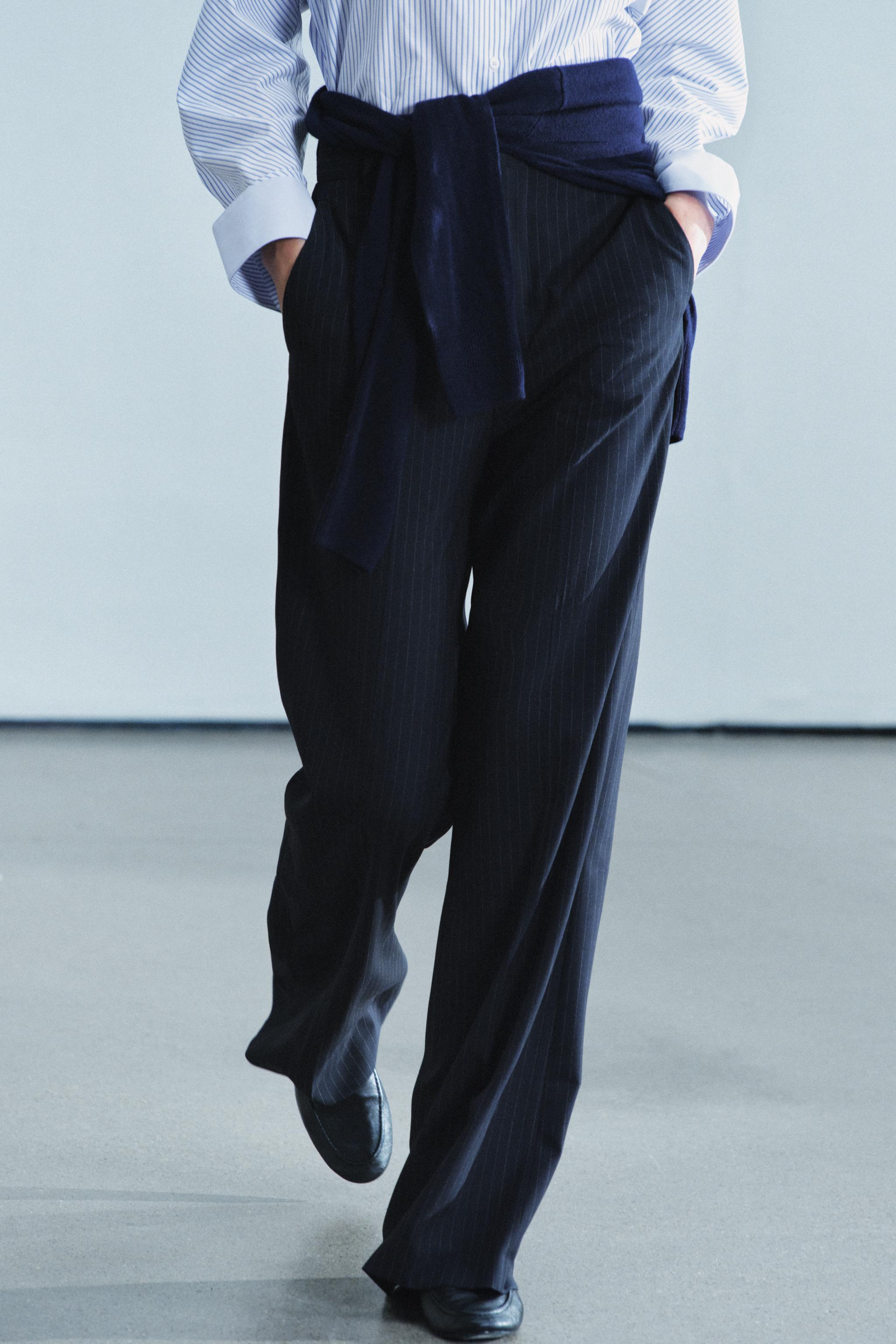 PANTALON TAILLE HAUTE RAYURES ZW COLLECTION