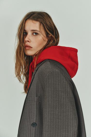 VESTE OVERSIZE À BOUTON MULTIPOSITION - vert kaki-moyen de Zara