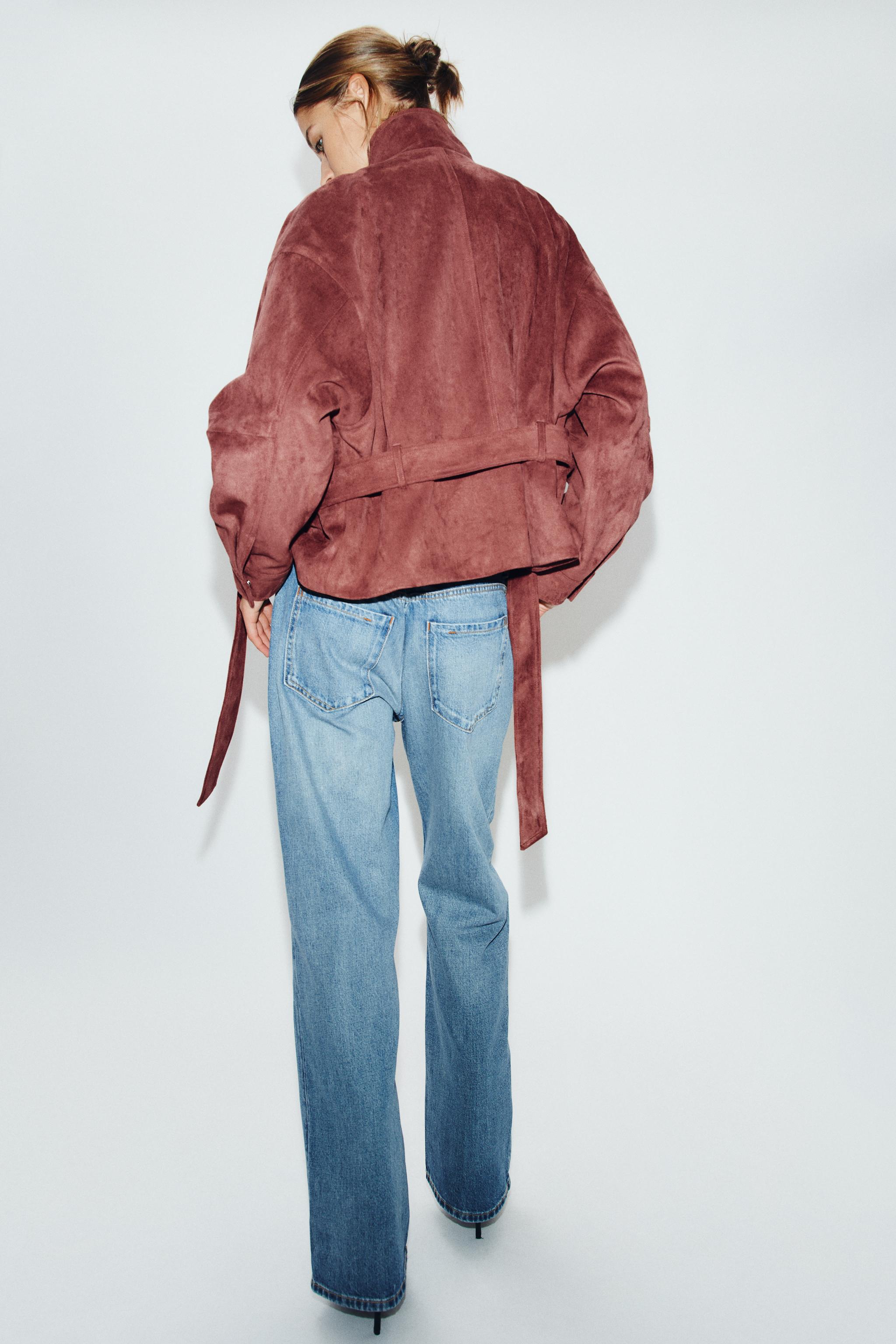 BLOUSON EFFET DAIM AVEC CEINTURE