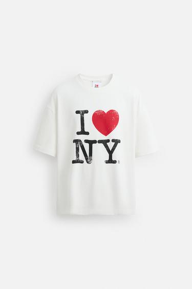 Zara I LOVE NEW YORK ® T-SHIRT - Oyster-white