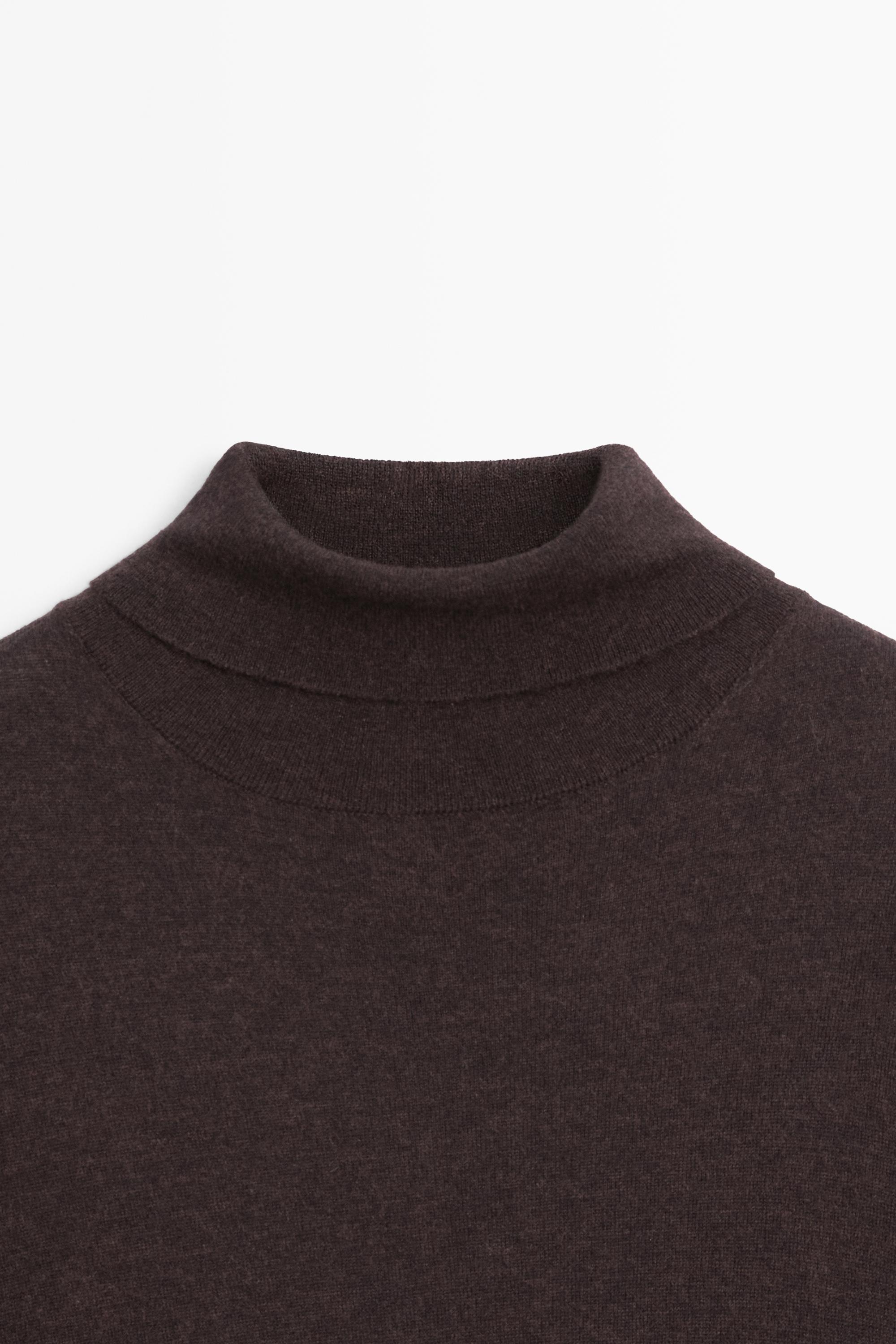 Wool blend knit dress with contrast detail