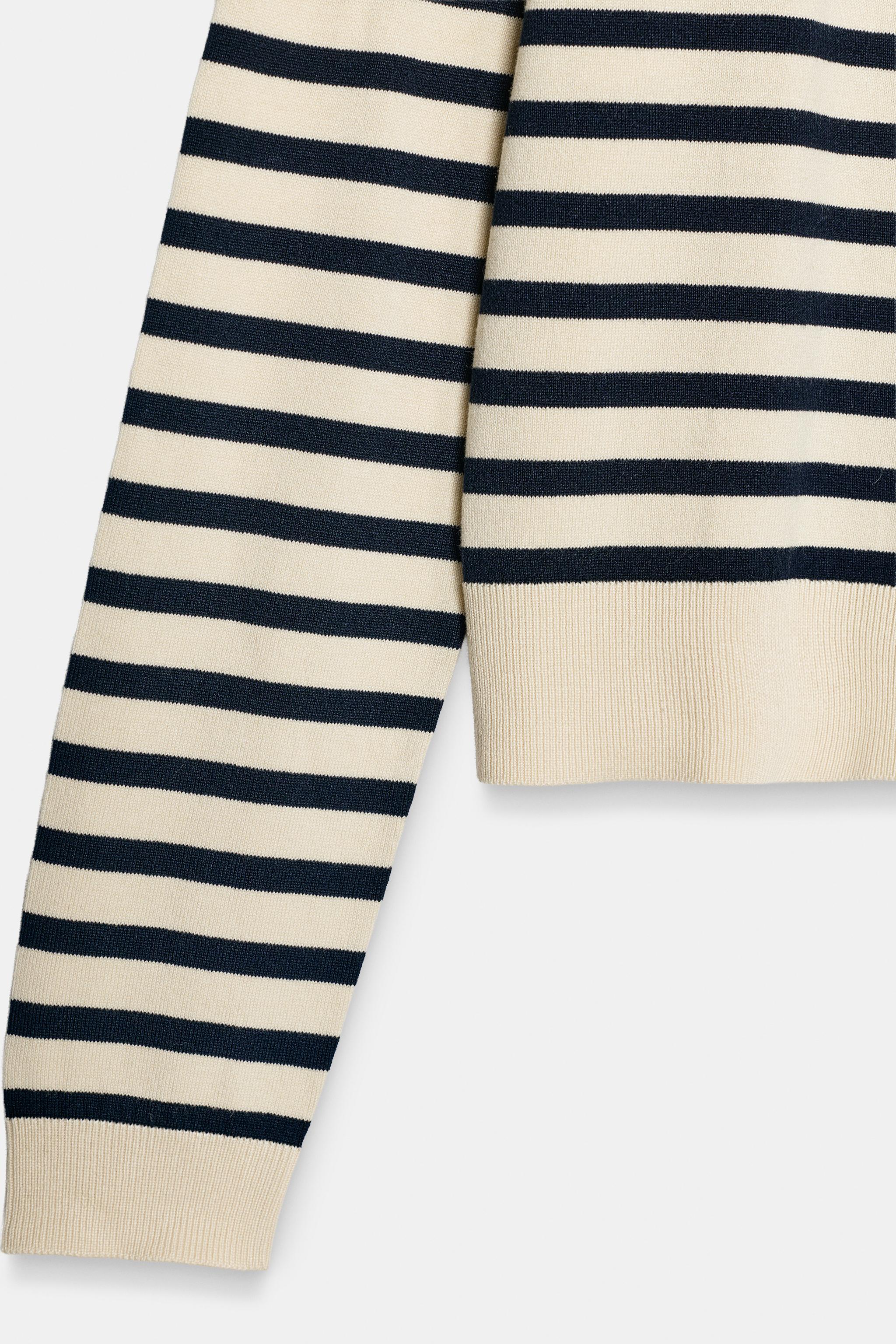 Zara ÇİZGİLİ TRİKO HIRKA görsel 7