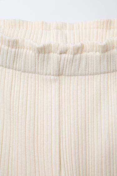 PANTALON FLARE À BANDE LATÉRALE AVEC LAÇAGE - Écru de Zara - Image 2