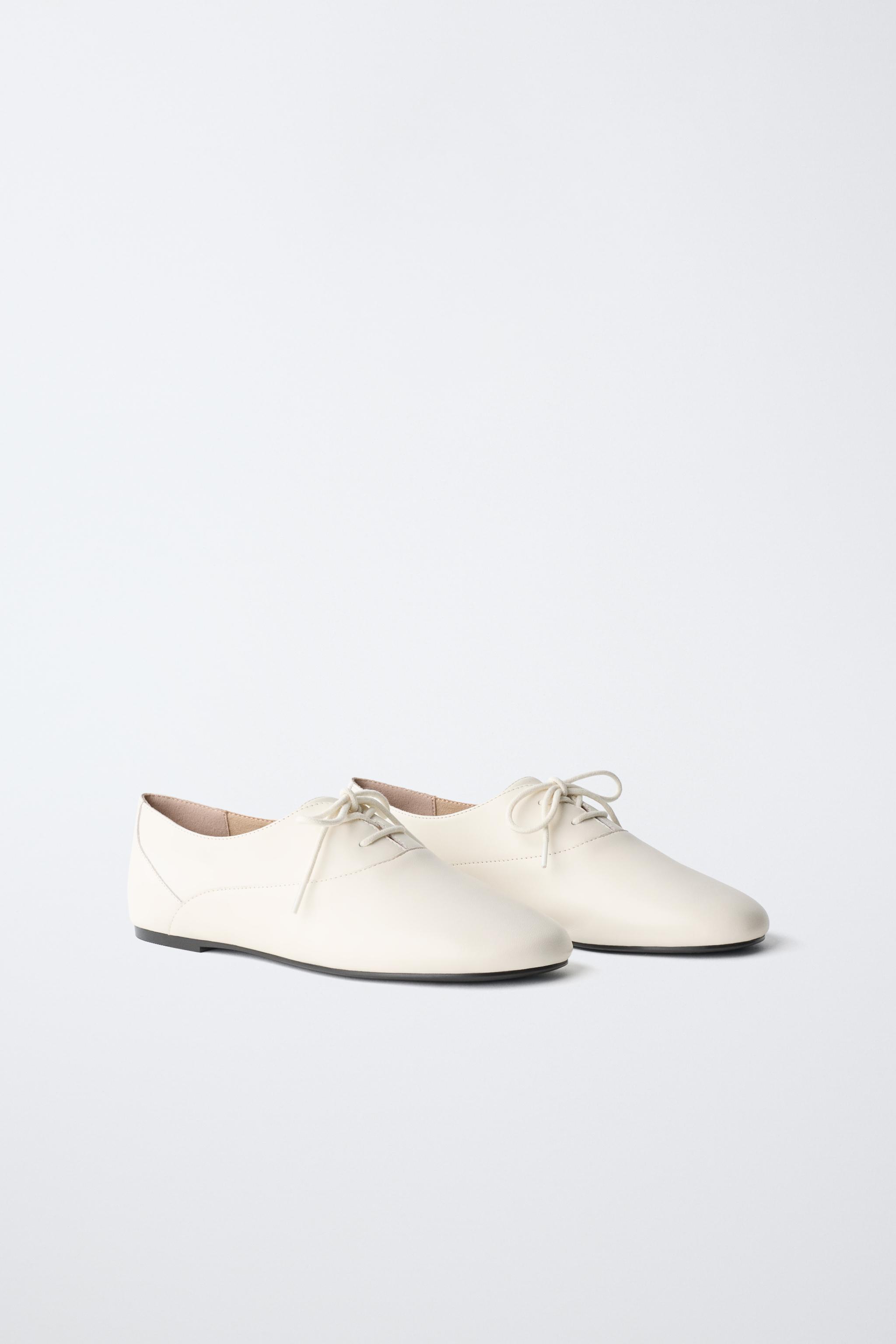 LEATHER LACE-UP BLUCHERS — White