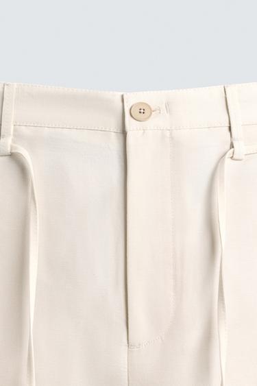 BERMUDA SHORTS WITH CORD - Oyster-white by Zara - Image 8